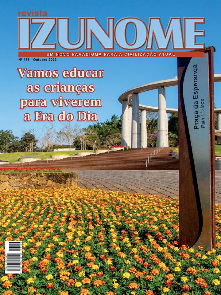 Capa da Revista Izunome, edição 176 com o título “Vamos educar as crianças para viverem a Era do Dia”.