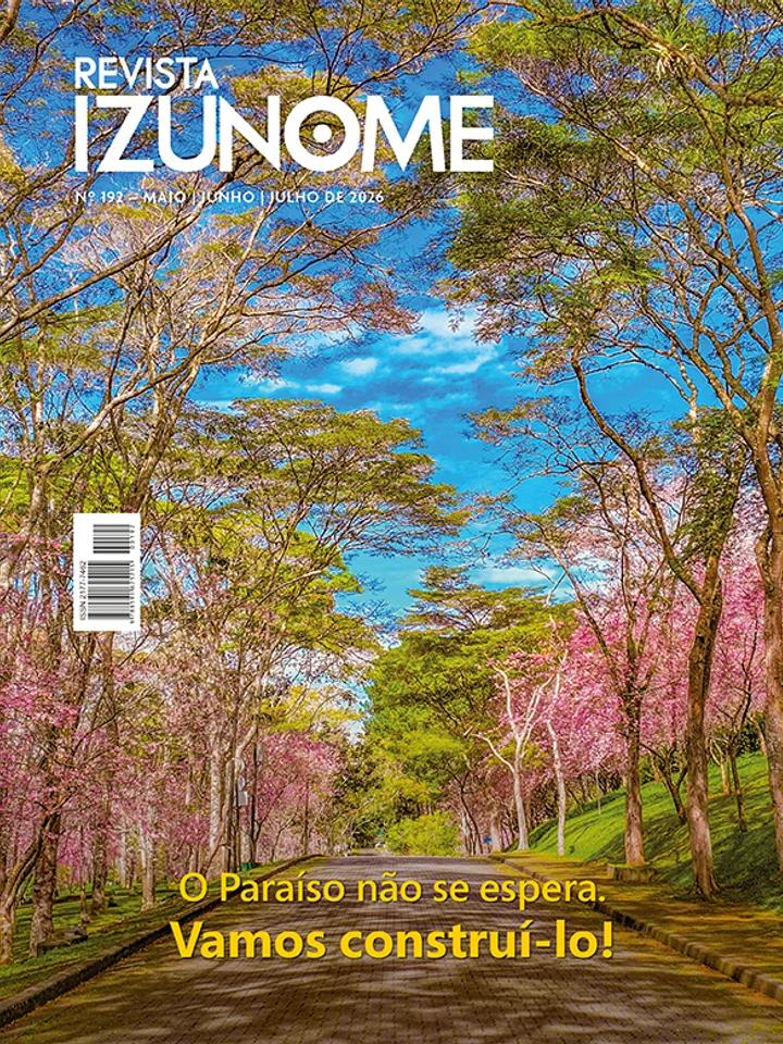 Capa da Revista Izunome, edição 192 com o título “O Paraíso não se espera. Vamos construí-lo!”.