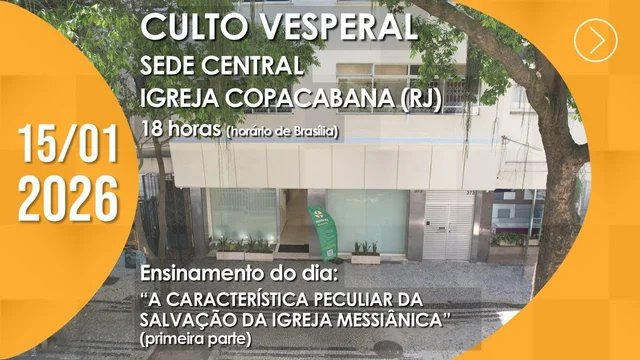 Capa do vídeo “Culto Vesperal | Igreja Copacabana (RJ) - 15/01/2026”