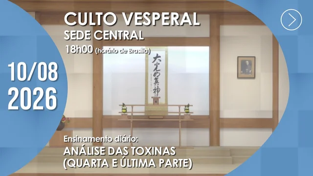 Capa do vídeo do “Culto Vesperal | Sede Central - 10/08/2026”.