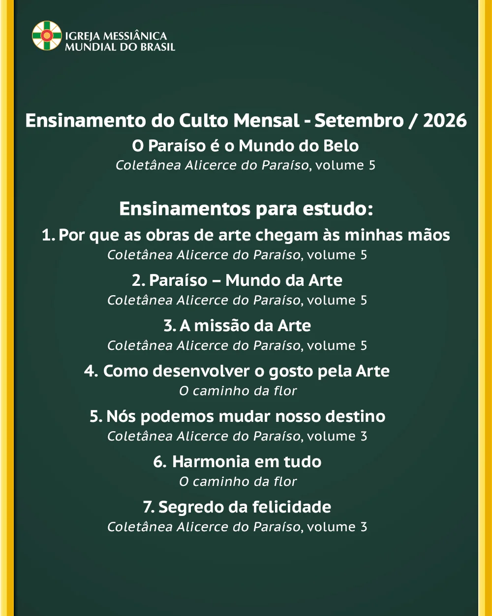 Capa do vídeo “Ensinamentos para estudo do mês de Setembro de 2026 - IMMB”