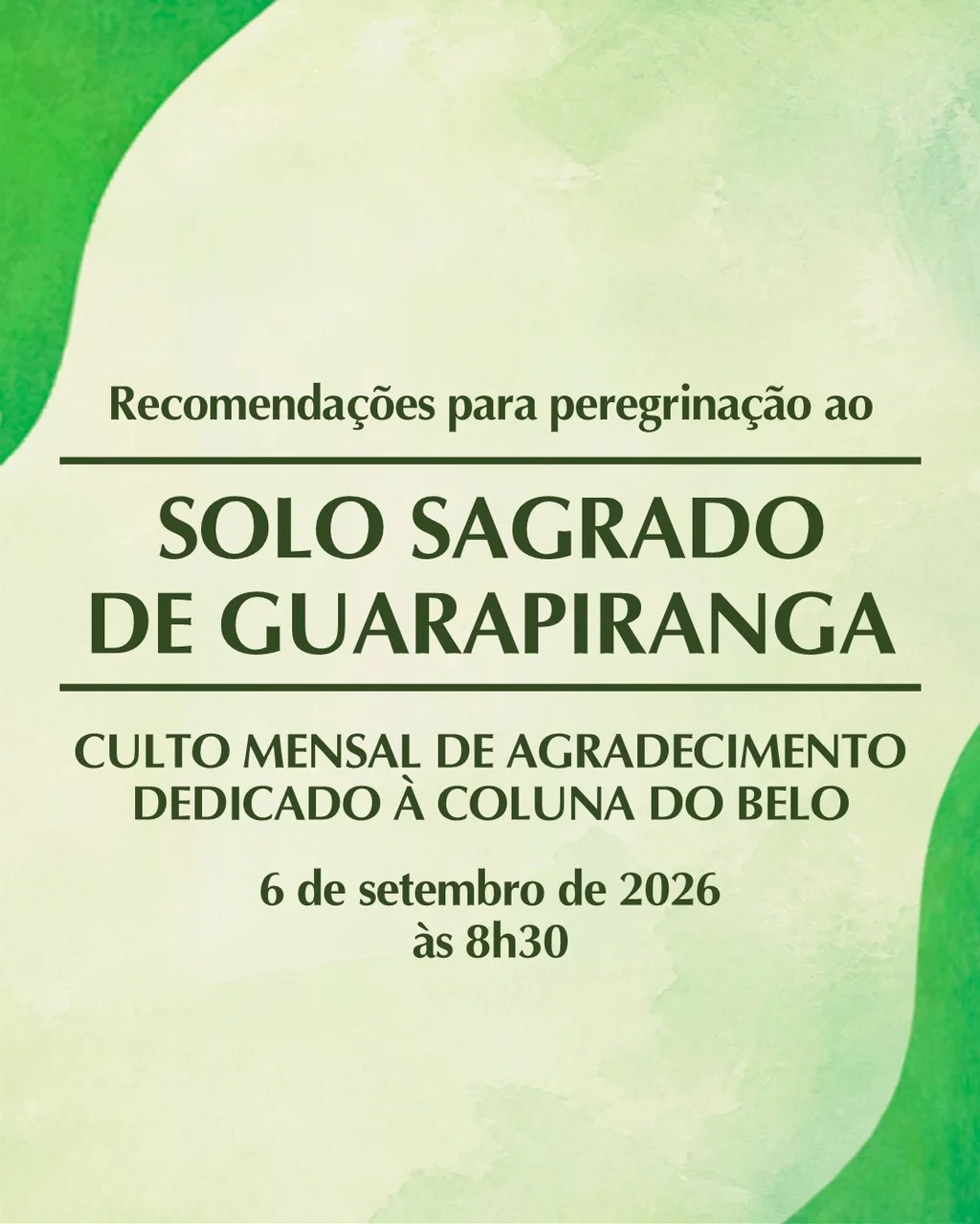 Capa do vídeo “Recomendações para peregrinação ao Solo Sagrado no Culto Mensal de Setembro/2026”